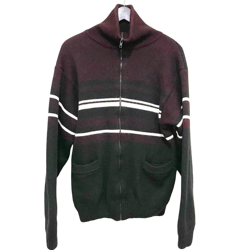 Northwest Territory Heavyweight Knit Sweater Thermal Lined Full Zip Lg‎ Gorpcore